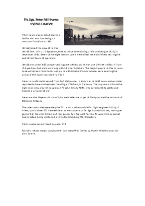 A preview of a PDF biography for Hayes, Peter Mill